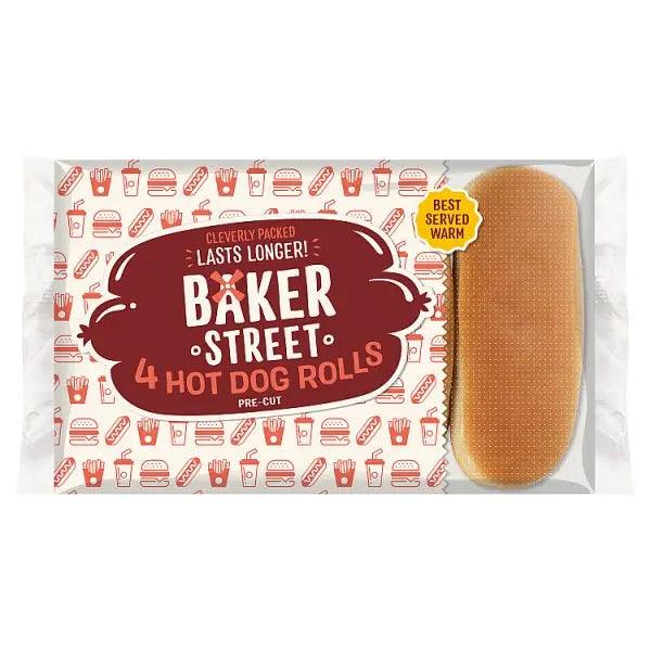 Baker Street 4 Hot Dog Rolls Pre-Cut - Honesty Sales U.K